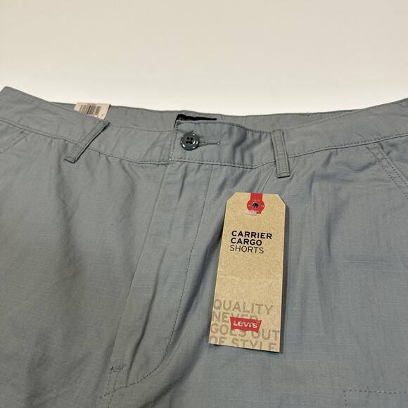 Levi’s Carrier Cargo Shorts Men’s 36 Light Gray NWT 100% Cotton Loose Fit - Picture 5 of 14